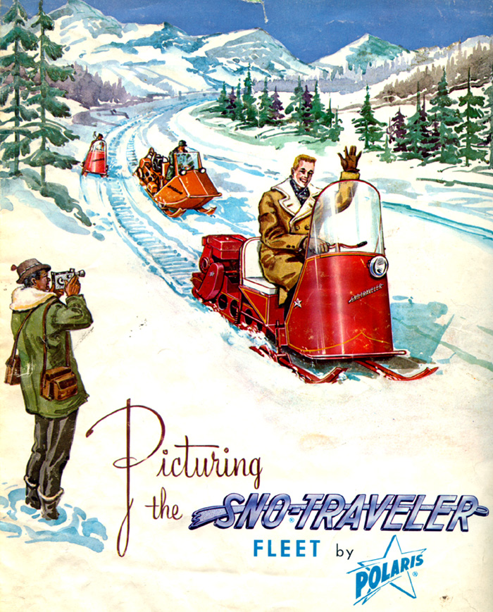 1963 Polaris Sno-Traveler Snowmobile Vintage Advertising Poster 