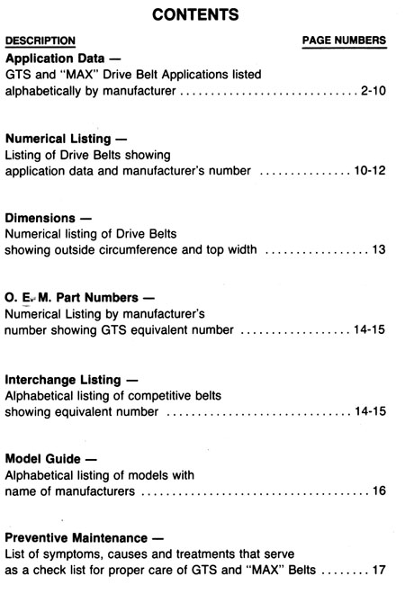 Dayco Snowmobile Belt Cross Reference Chart - Image Of Belt