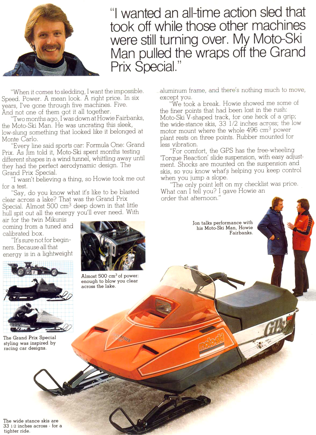 Vtg 1978-79 Moto-Ski Snowmobile Machine Features Specifications Pocket Brochure 